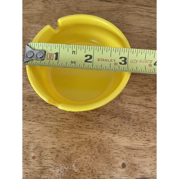Vintage Ges-Line 301 Ashtray Vintage Yellow‎ Round Ashtray Made in USA 3" - Picture 6 of 6